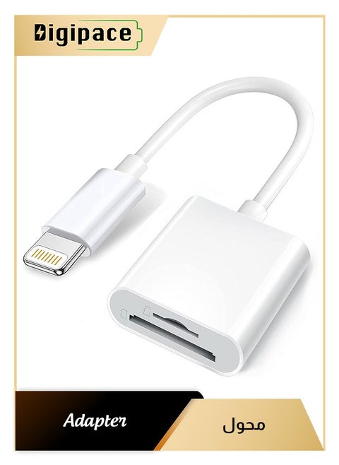 SD Card Reader for iPhone/iPad, Micro SD Card Reader with Dual Slots Compatible with iPhone