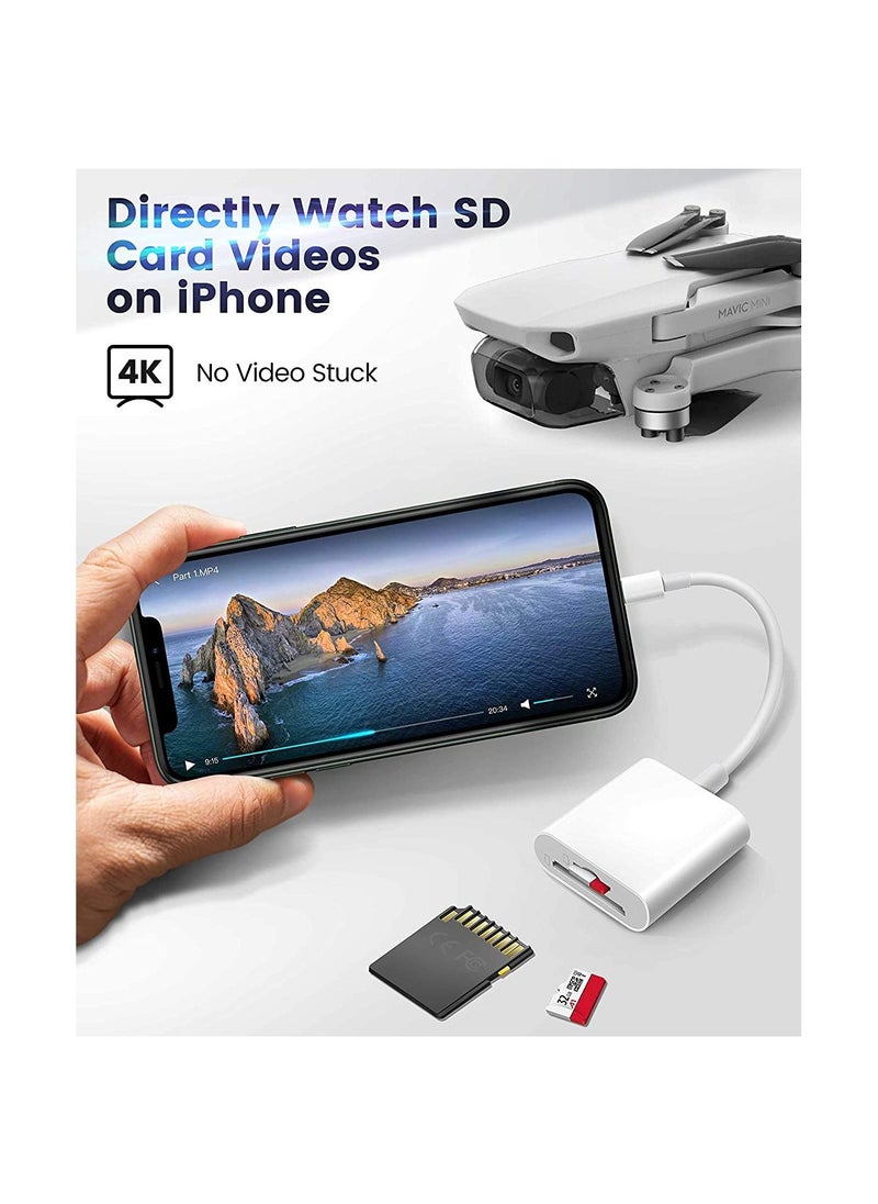 Digipace - SD Card Reader for iPhone/iPad, Micro SD Card Reader with Dual Slots Compatible with iPhone - Image 1