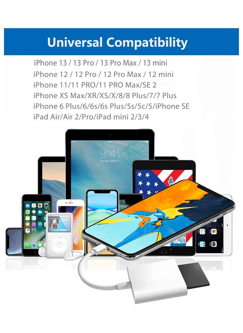 Digipace - SD Card Reader for iPhone/iPad, Micro SD Card Reader with Dual Slots Compatible with iPhone - Image 1