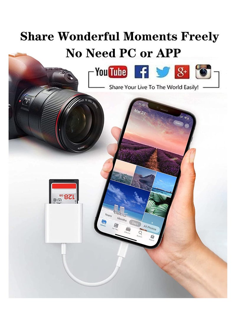 Digipace - SD Card Reader for iPhone/iPad, Micro SD Card Reader with Dual Slots Compatible with iPhone - Image 1