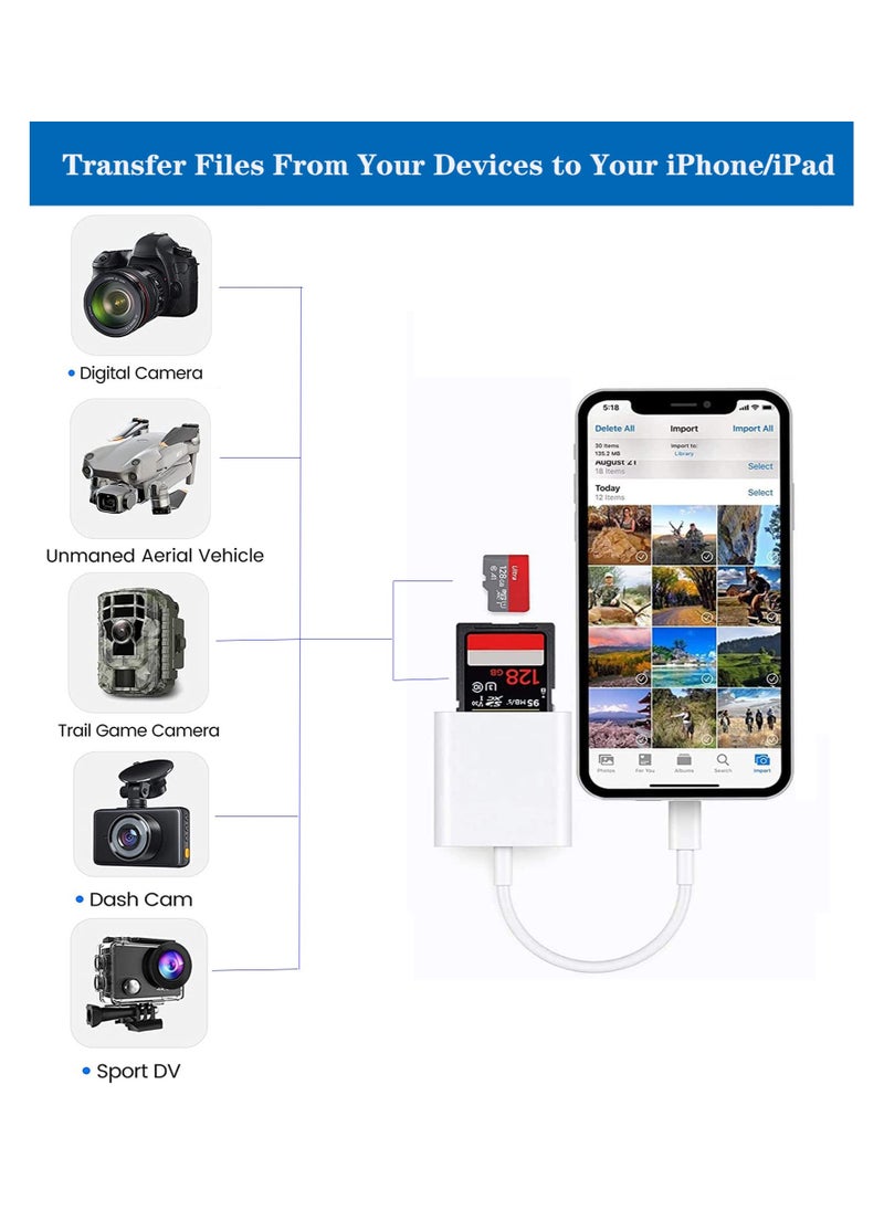 Digipace - SD Card Reader for iPhone/iPad, Micro SD Card Reader with Dual Slots Compatible with iPhone - Image 1