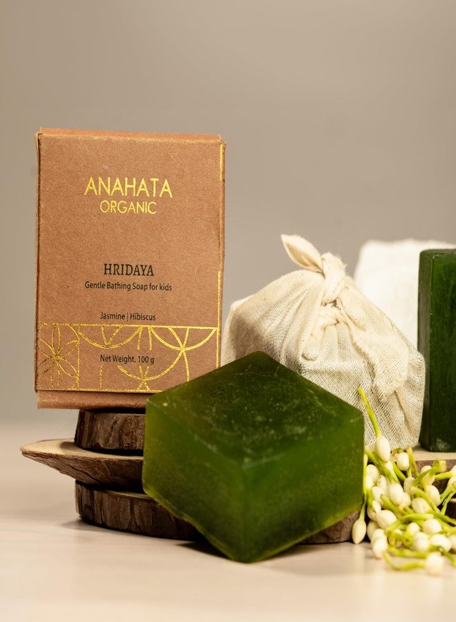 Anahata Hridaya Gentle Bathing Bar for Kids 100g | Natural Baby Soap Bar with Aloe Vera & Jasmine | Hydrating & Refreshing Daily Soap for Babies - Image 1