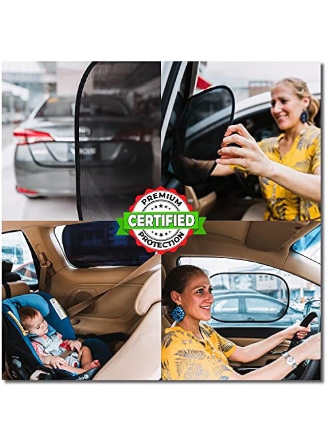Car Side Window Sun Shade for Baby (4 Pack)- The Only Certified Sunshade Proven to Block over 99% UV Rays 100 SPF for Maximum Sun Protection for Kids & Pets easy fit on cars, truck, SUV - Image 3