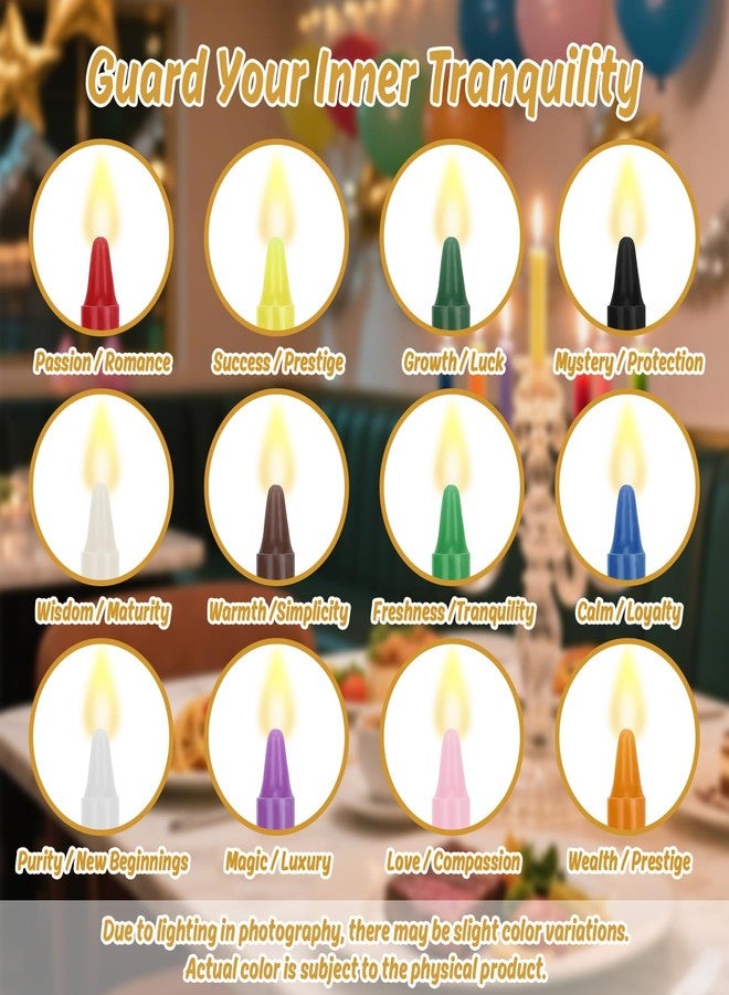 RAINFLOW 24PCS Taper Candles Sticks - Spell Candles Cotton Wicks 5.9 Inch Premium Colored Mini Candlesticks Long Burning Dripless for Rituals Prayer Meditation Christmas Wedding Birthdays Home Decor - Image 3