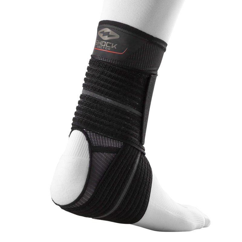 Shock Doctor Ankle Sleeve with Compression Wrap Support (Black, Large) - Image 2