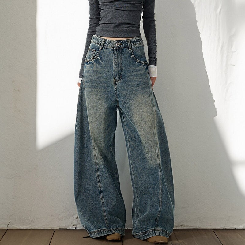 Unisex Classic Denim Jeans Loose Fit Daily Outdoor Wear - Image 2