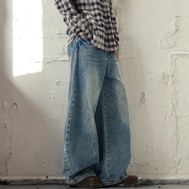 Unisex Classic Denim Jeans Loose Fit Daily Outdoor Wear - Image 3