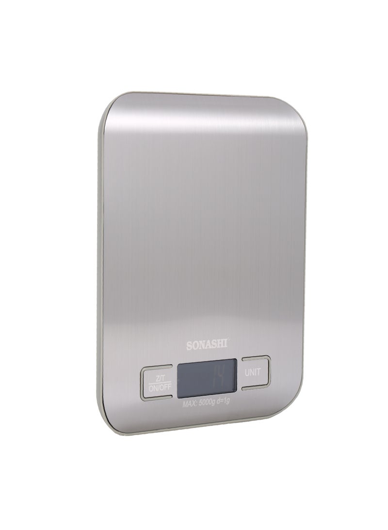 SONASHI Digital Kitchen Scale 5Kg/11Lb with LCD Display, High Precision Sensor, 1g Graduation, Unit Conversion g/oz/ml/lb, Overload Indicator, AAA Battery Included SKS-012 - Image 3