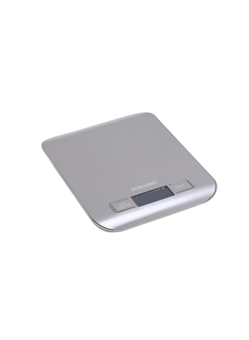 SONASHI Digital Kitchen Scale 5Kg/11Lb with LCD Display, High Precision Sensor, 1g Graduation, Unit Conversion g/oz/ml/lb, Overload Indicator, AAA Battery Included SKS-012 - Image 5