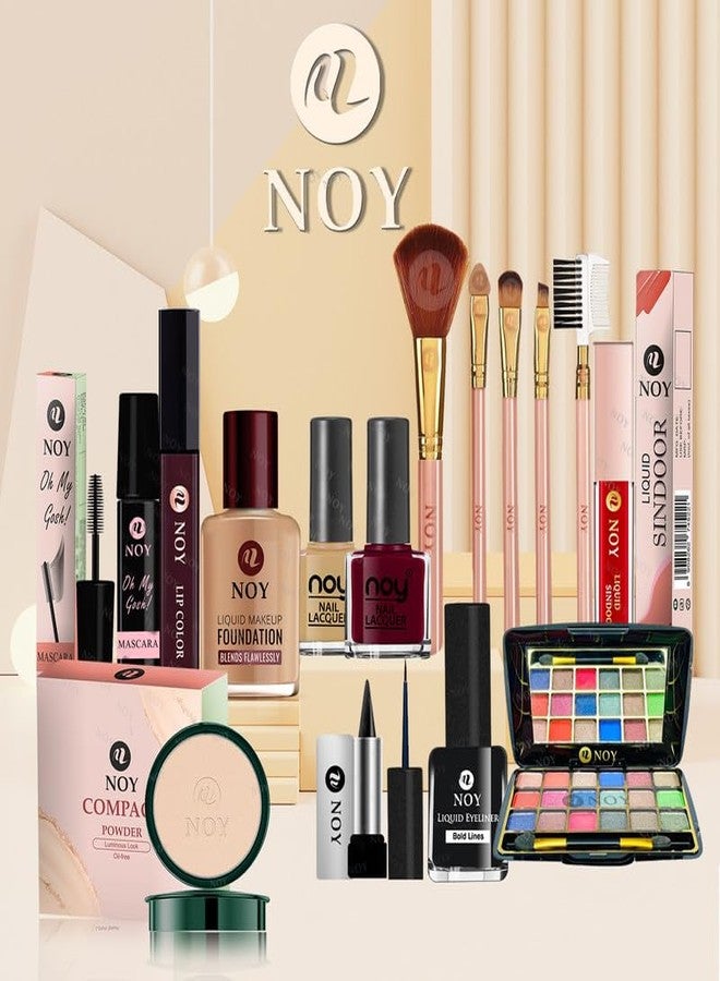 نوي مجموعة مكياج السفر من نوي جيتسيترز تشويس، مناسبة للسفر، جمال أثناء التنقل، مكونات غنية - فيتامين هـ وصبغة عالية NY#129 (عبوة من 15 قطعة) - Image 1