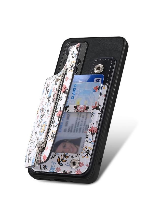 S-TOP Case For Redmi 9C Retro Painted Zipper Wallet Back Phone Case - Image 3
