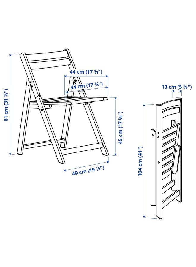 زبون كرسي خارجي قابل للطي، بني فاتح مصبوغ/نمط مخطط من فروسون/دوفولمن - Image 3