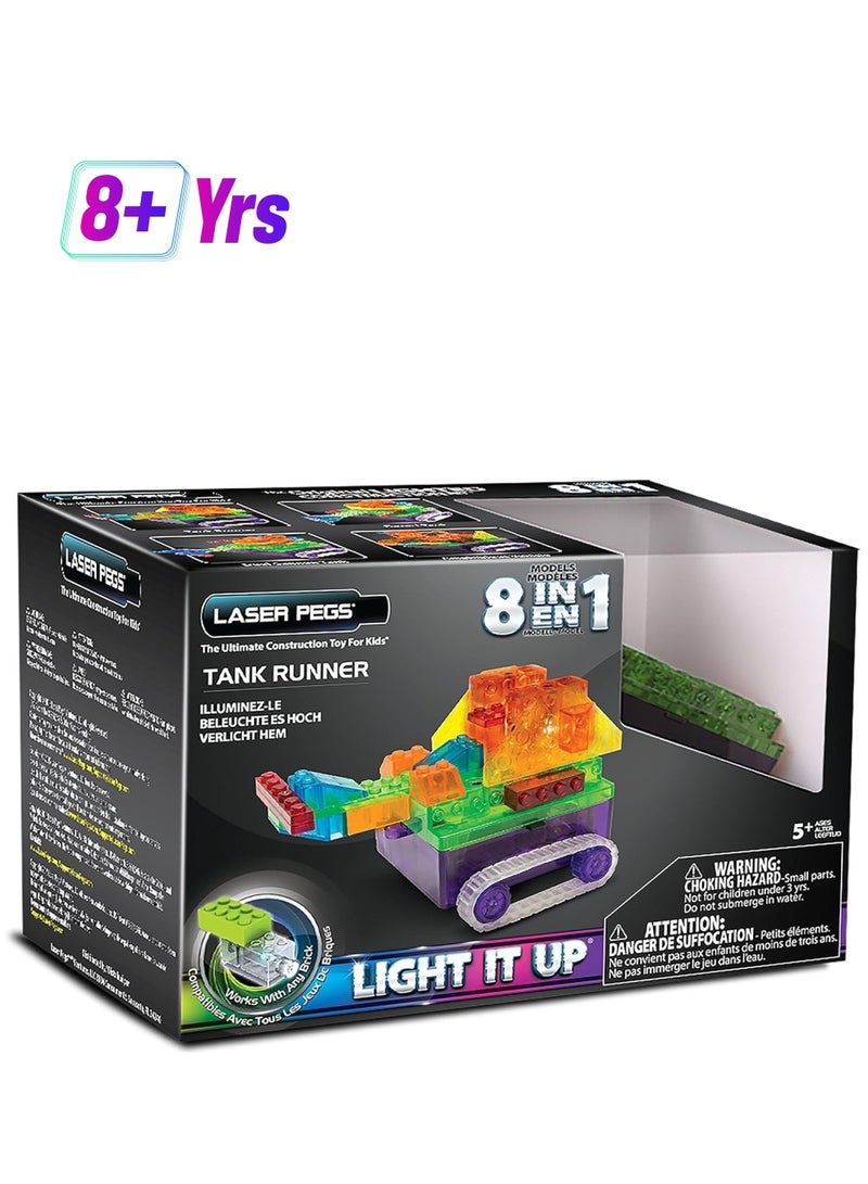 Laser Pegs 8 In 1 Light It Up Tank Runner Rn1330B Building Set - Image 1