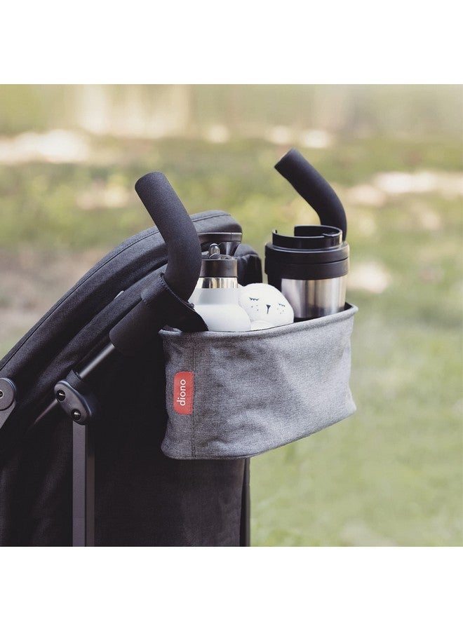 Diono Buggy Buddy Universal Stroller Organizer with Cup Holders, Secure Attachment, Zippered Pockets, Safe & Secure, Gray - Image 2