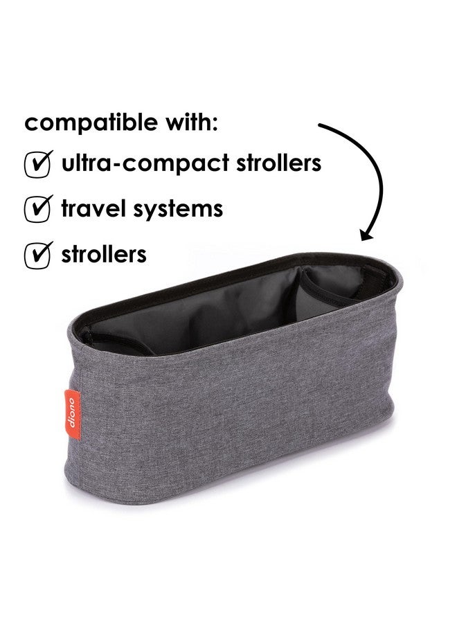 Diono Buggy Buddy Universal Stroller Organizer with Cup Holders, Secure Attachment, Zippered Pockets, Safe & Secure, Gray - Image 5