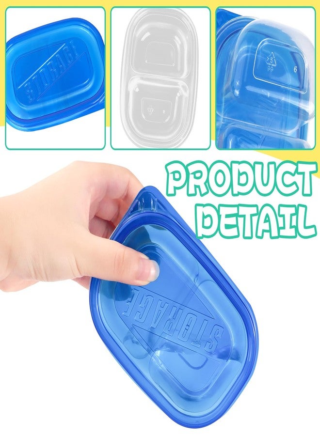 ISUSSER 50Pcs Reusable Snack Pack Containers, Double Compartment Condiment Containers with Lids, Disposable Snack Box Container for School and Work - Image 3