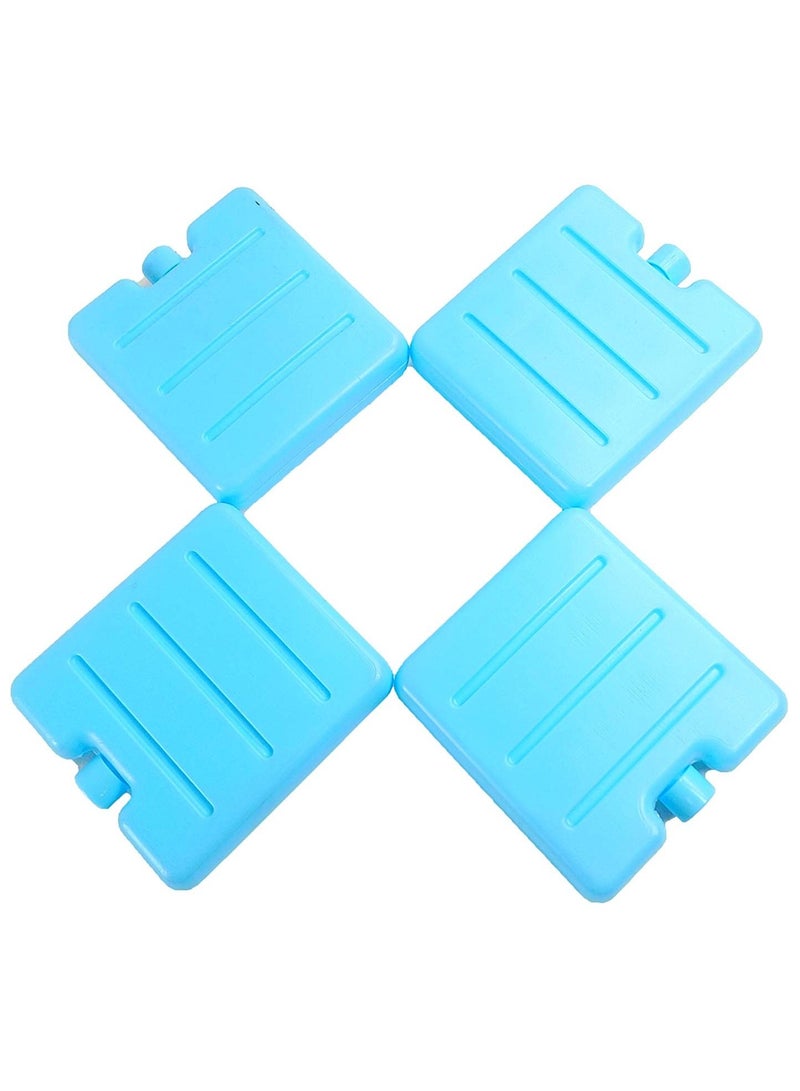 Generic Ice blocks Ice Packs for Lunch Boxes Cooler Ice Packs Long Lasting Lunch Ice Packs Slim Reusable Cool Packs for Cooler Freezer Ice Packs Stackable Square Design Blue (Set of 4)  - Image 1