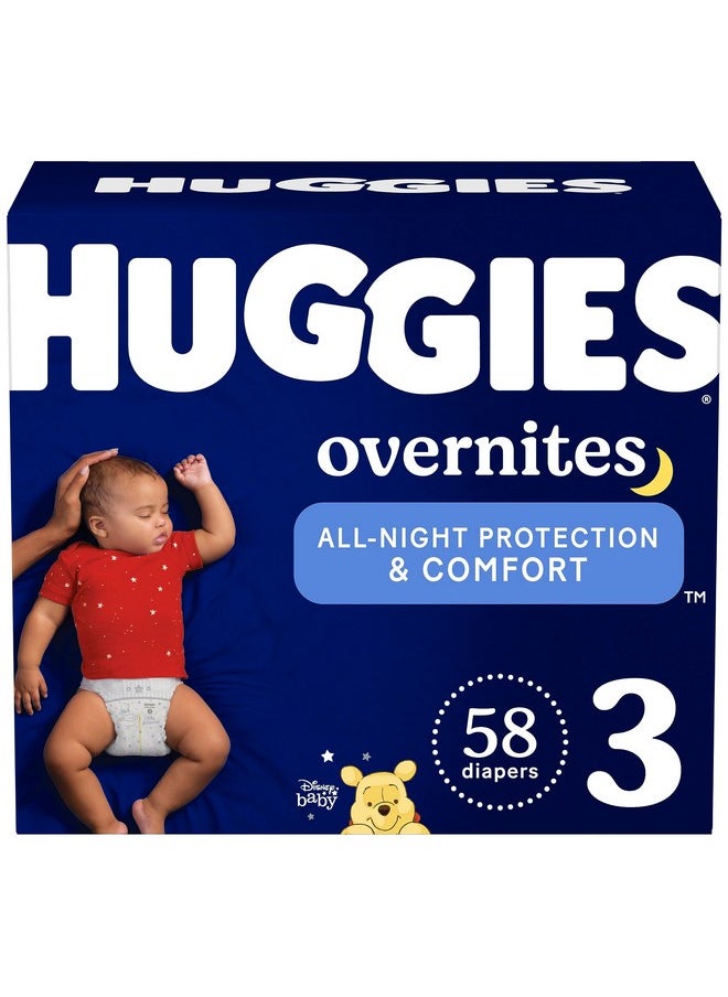 Huggies - Size 3 Overnites Baby Diapers: Overnight Diapers, Size 3 (16-28 Lbs), 58 Ct - Image 1