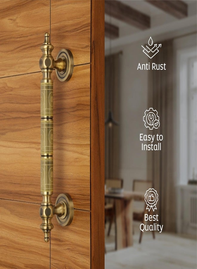 LAPO 12 Inch Full Brass Main Door Handle, Door Handles for Main Door, Pull Handles for All The Doors of House, Office, Hotels-Pack of 1 | Antique Finish | 3 Years Warranty S -08 - Image 5