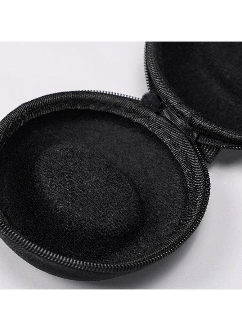 Single zippered case with filled round portable case for watches and smartwatches