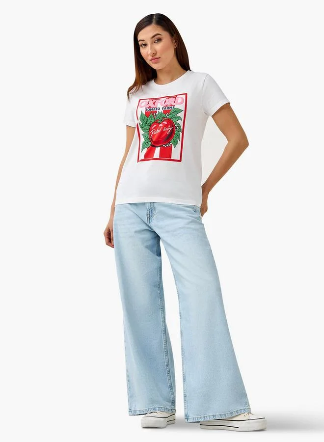 Splash FAV Regular Fit Cotton T-shirt with Graphic Print