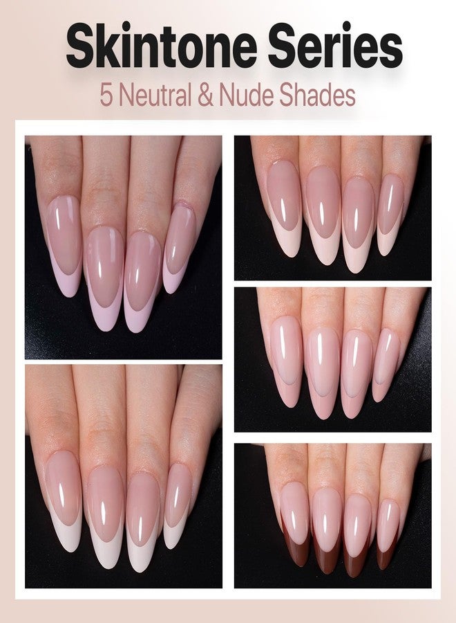 SXC Cosmetics French Tip Press On Nails - Skin Tone Nude and Color Series, Medium Almond X-Pro Tips Starter Kit ST115KIT - Image 3