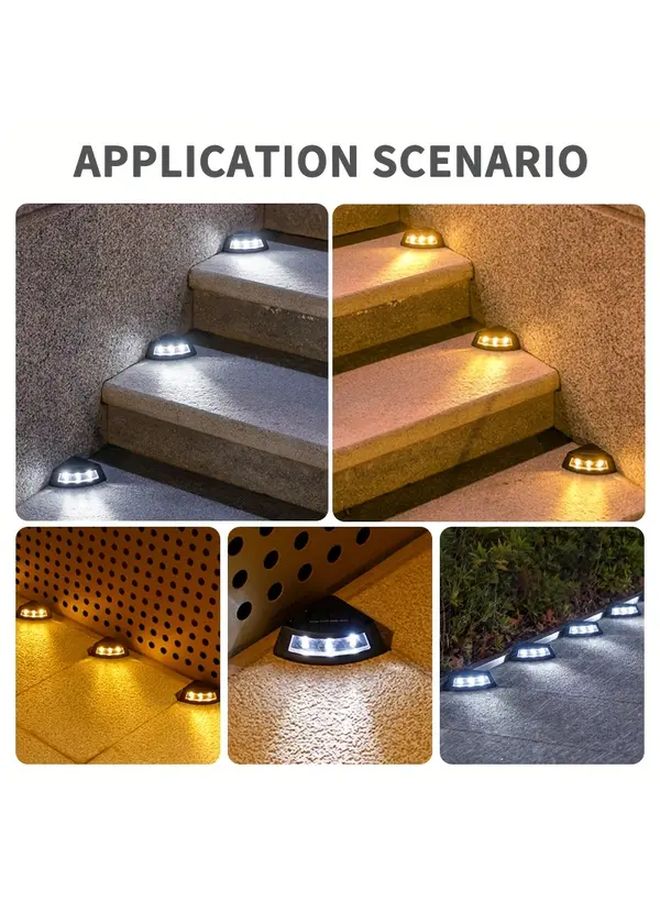 4Pcs Solar Step Light Warm Light for Staircase Patio Garden Walkway Ambience - Image 3