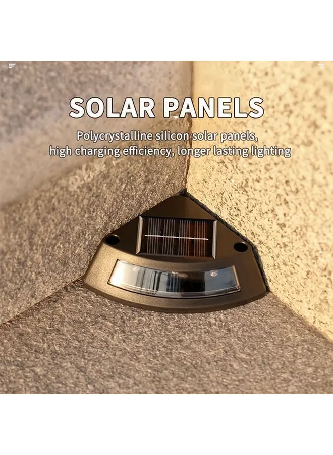 4Pcs Solar Step Light Warm Light for Staircase Patio Garden Walkway Ambience - Image 4