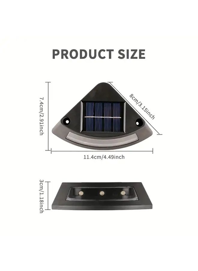 4Pcs Solar Step Light Warm Light for Staircase Patio Garden Walkway Ambience - Image 2
