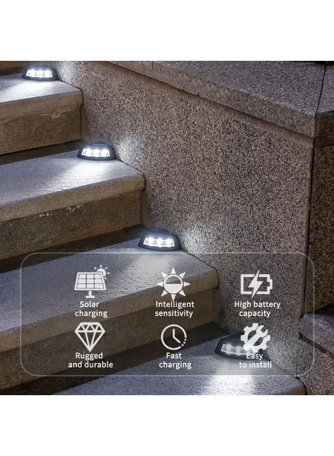 4Pcs Solar Step Light Warm Light for Staircase Patio Garden Walkway Ambience - Image 1