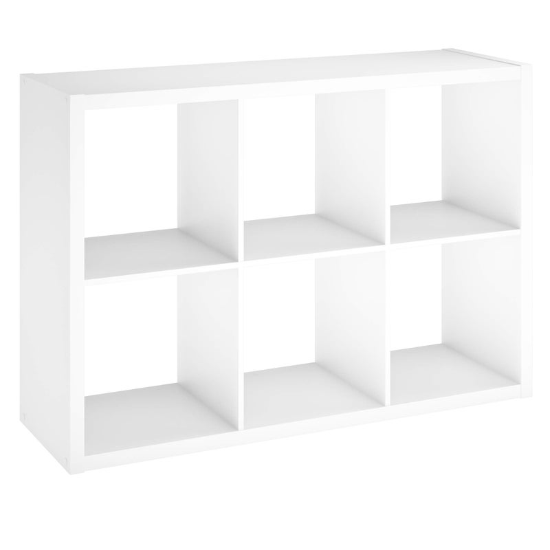 ClosetMaid 6 Cube Storage Shelf Organizer Bookshelf with Open Back Vertical or Horizontal Easy Assembly Wood White Finish