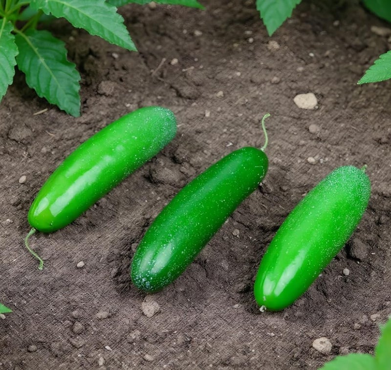 Skyseen 3 Pcs Artificial Lifelike Green Cucumber Fake Vegetable Decoration - Image 1