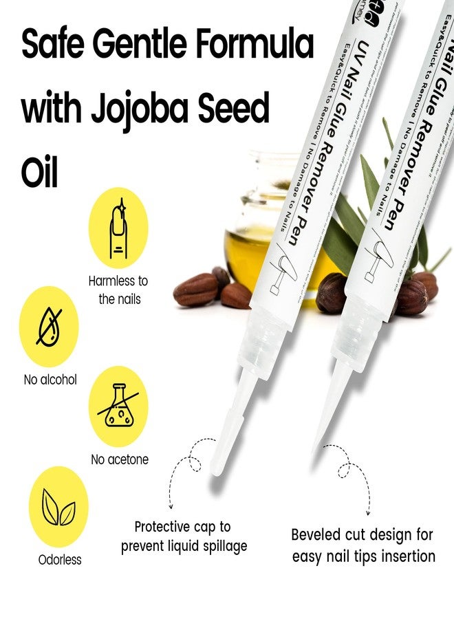 YTD Likomey UV Nail Glue Gel Remover Pen,Click and Remove for Press on Nails,Easy Fast Remove UV Cured Solid Nail Glue Gel on False Nail Tips,Not for Speed Nail Glue,Alcohol Free Acetone Free - Image 3