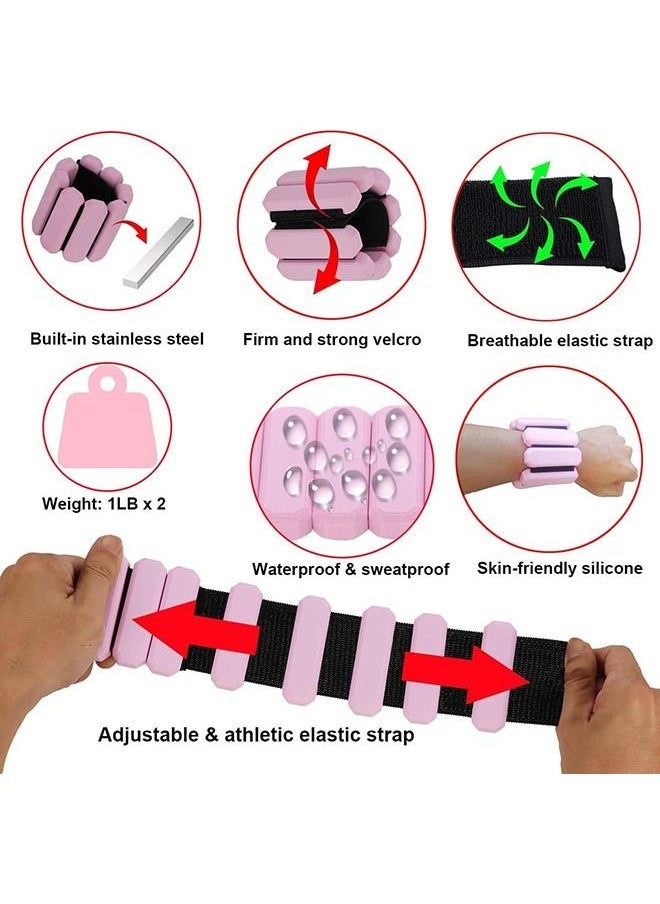 Arabest Adjustable Wearable Wrist and Ankle Weight, 2pcs (1lb Each) Weight-Bearing Wristband Bangles Bracelet for Women Men Kids Home Gym Office Fitness such as Yoga, Pilates, Running, Hiking, boxing, Aerobics  - Image 2
