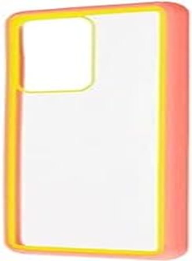 جراب حماية خلفي بلاستيكي بسيط بتصميم أنيق وحواف سيليكون آمنة لهاتف سامسونج جالاكسي S11 بلس / S20 ألترا 6.9 بوصة - وردي وأصفر
