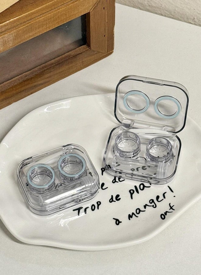 Transparent Portable Contact Lens Case with Tweezers & Solution Bottle Mini Travel Storage Box for Daily & Outdoor Use - Image 2