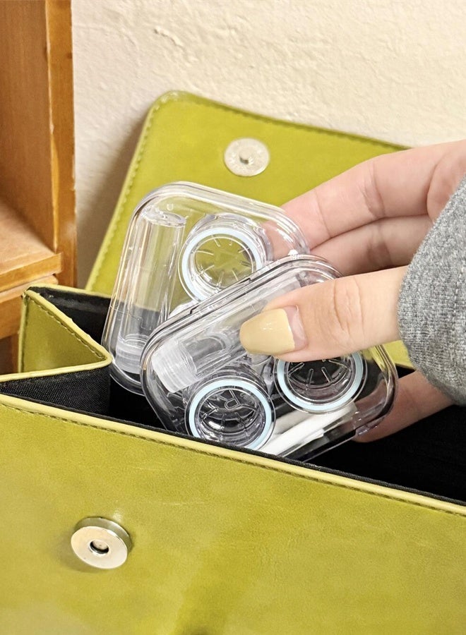 Transparent Portable Contact Lens Case with Tweezers & Solution Bottle Mini Travel Storage Box for Daily & Outdoor Use - Image 3