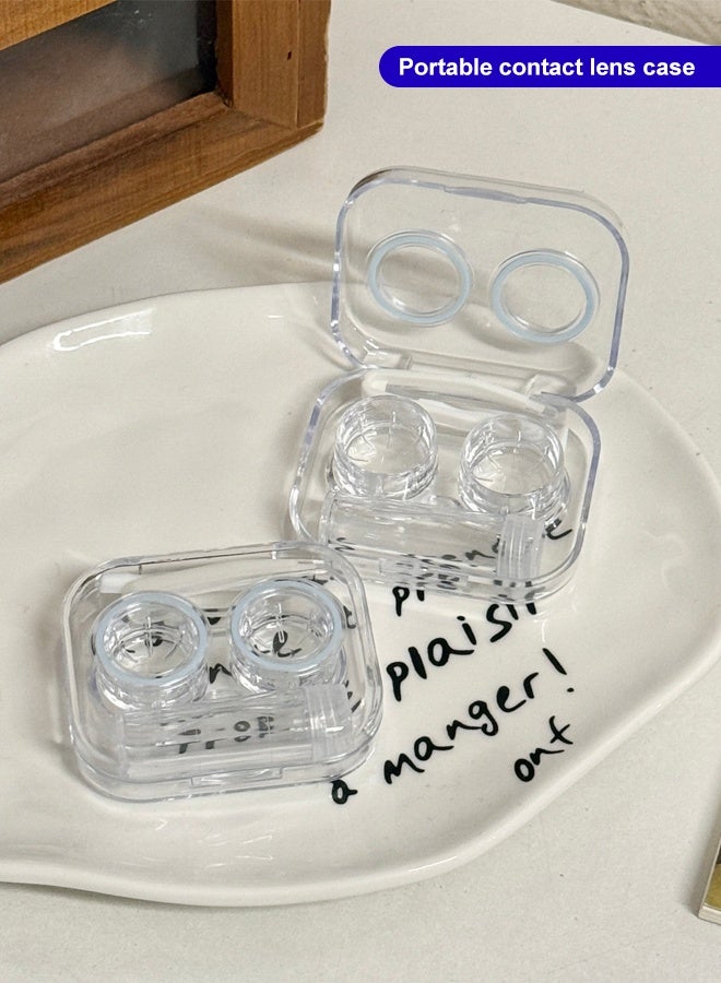 Transparent Portable Contact Lens Case with Tweezers & Solution Bottle Mini Travel Storage Box for Daily & Outdoor Use - Image 1