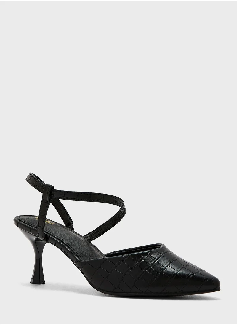 ELLA Asymetric Strap Pointed Pump