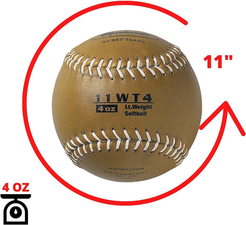Markwort Color Coded Weighted 11-Inch Softball for Training and Practice - Image 2