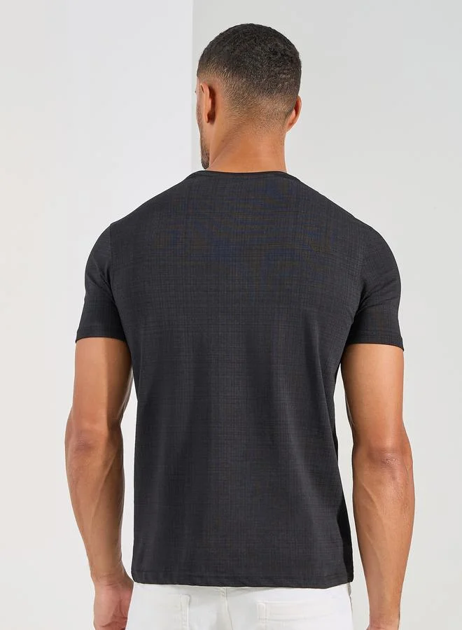 فورت كولينز Slogan Placement Print Crew Neck T-Shirt by Styli