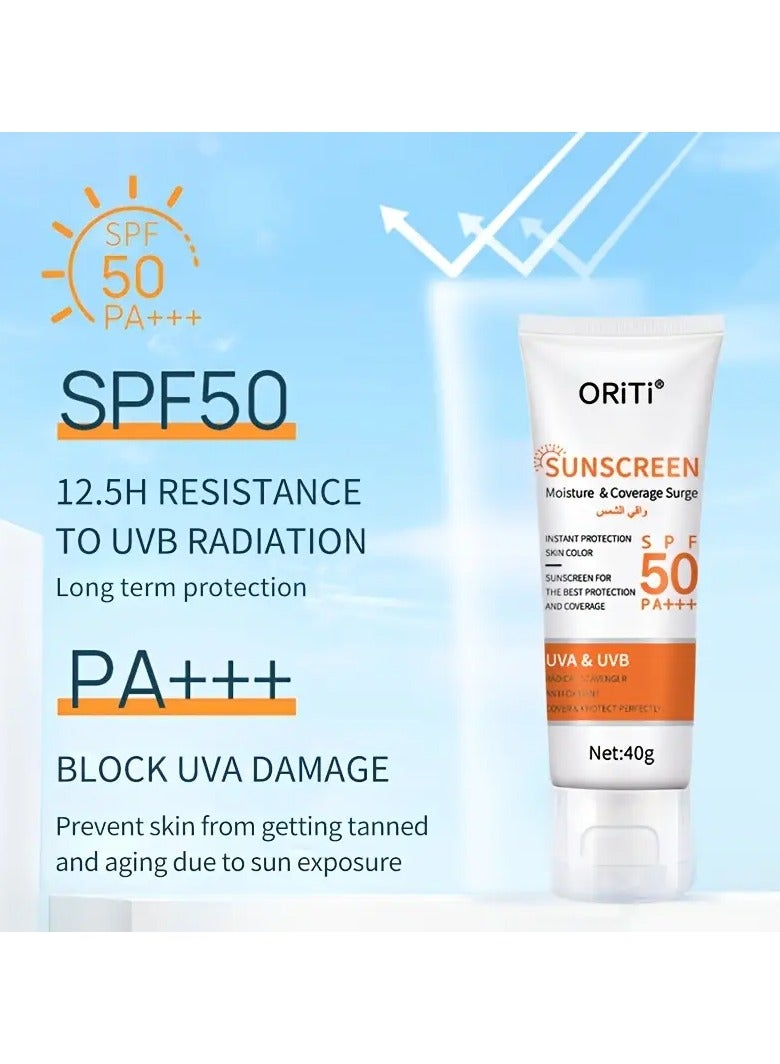 ORiTi Light Beige-Caring Sunscreen - Sun Protection & Concealer in One, Moisturizing Brightening Isolation with / Anti-Oxidation Protection, Natural Tint 40g - Image 2