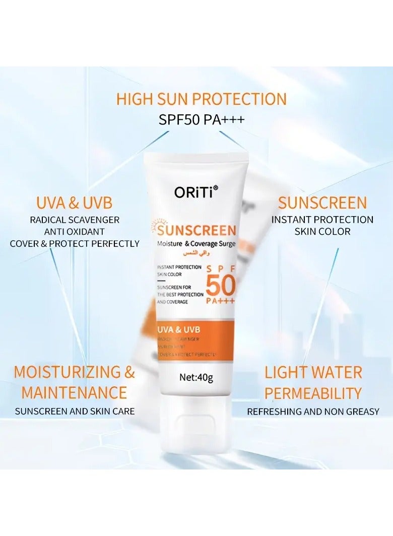 ORiTi Light Beige-Caring Sunscreen - Sun Protection & Concealer in One, Moisturizing Brightening Isolation with / Anti-Oxidation Protection, Natural Tint 40g - Image 3