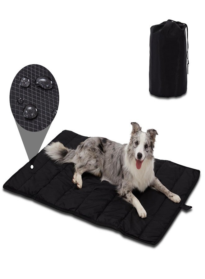 BDEUS Travel Dog Bed, Outdooor Camping Pet Mat, Portable Place Mat with Handle, Easy to Clean, Waterproof & Portable and Odor Resistant Pet Cooling Pad (X-Large 51" x 35", Black) - Image 1