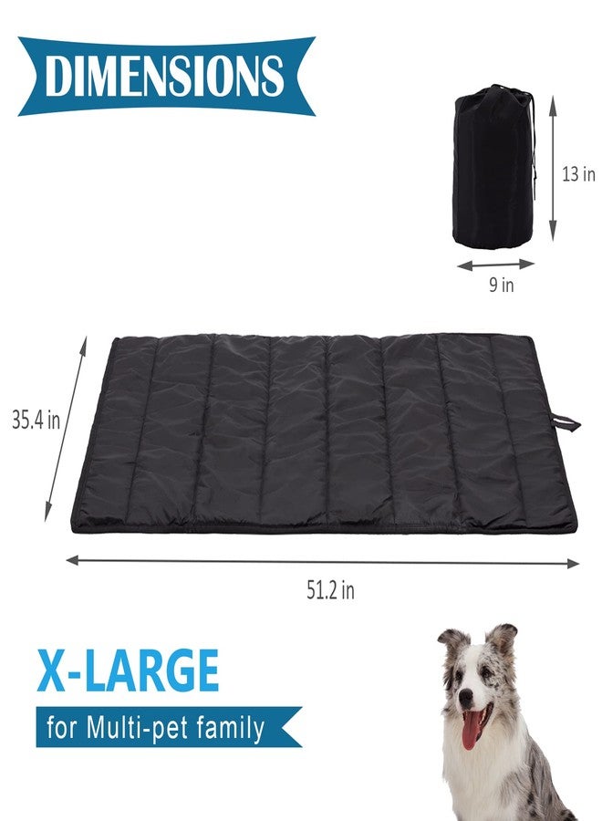 BDEUS Travel Dog Bed, Outdooor Camping Pet Mat, Portable Place Mat with Handle, Easy to Clean, Waterproof & Portable and Odor Resistant Pet Cooling Pad (X-Large 51" x 35", Black) - Image 4