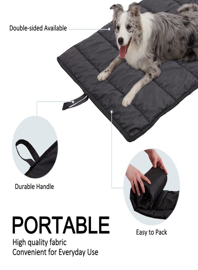 BDEUS Travel Dog Bed, Outdooor Camping Pet Mat, Portable Place Mat with Handle, Easy to Clean, Waterproof & Portable and Odor Resistant Pet Cooling Pad (X-Large 51" x 35", Black) - Image 3