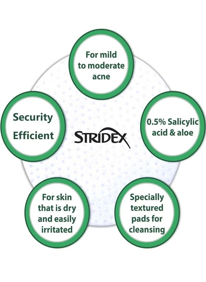 Stridex Sensitive Skin Acne Pads with Aloe – 55 Count - Image 3