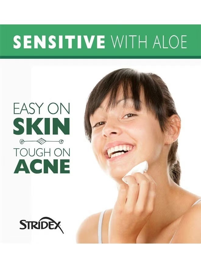 Stridex Sensitive Skin Acne Pads with Aloe – 55 Count - Image 2