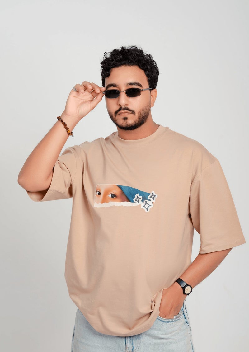 Dimanti A Face That Time Oversized Graphic T-Shirt - Beige - Image 4