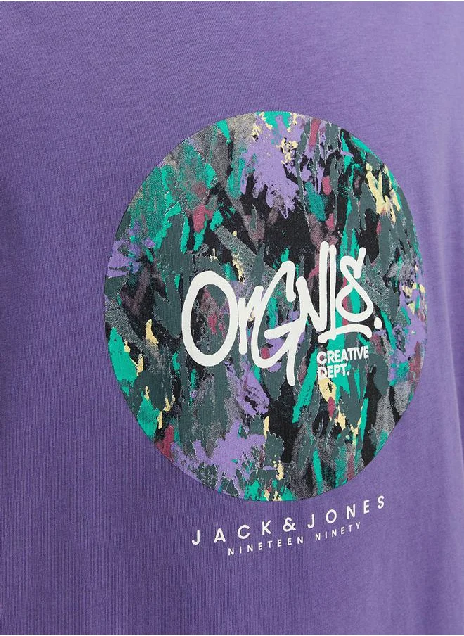 JACK & JONES Logo Print Crew Neck T-Shirt